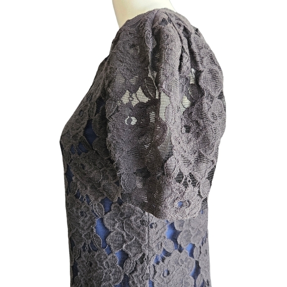 Saks Fifth Avenue Womens Floral Lace Overlay Dress Sz 6 - Picture 5 of 11